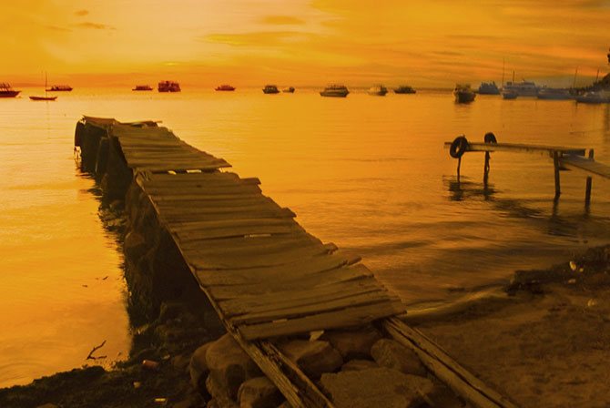 Sunset from Copacabana Lake Titicaca Bolivia Sunset from Copacabana Lake Titicaca Bolivia
